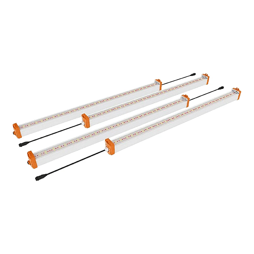 Four ThinkGrow ICL-120 120W under canopy LED bars with lead cables