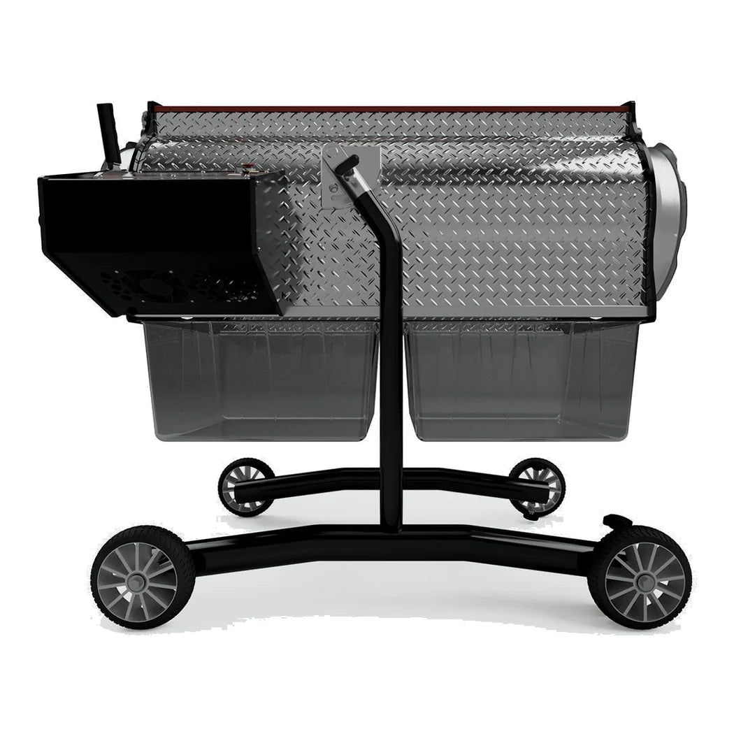 Triminator XL Dry bud trimming machine on rolling stand with collection bins
