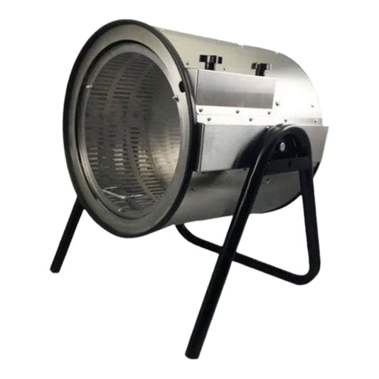 TrimIt Dry 1000 dry trimmer, stainless steel drum on folding stand