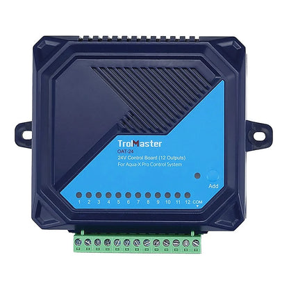 TrolMaster OAT-24 12-output control board, front view with terminal strip