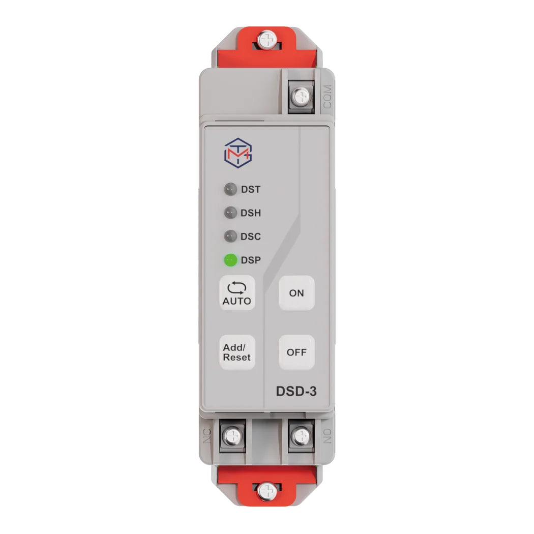 TrolMaster DSD-3 dry contact station DIN rail module with ON and OFF buttons