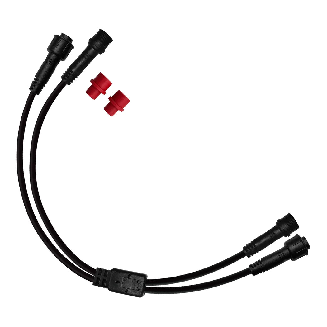 TrolMaster ECS-12 4-pin waterproof splitter cable with dust caps