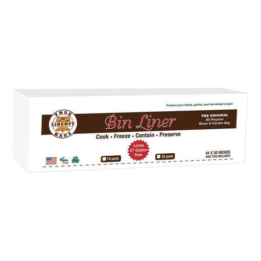True Liberty Bin Liners 48 x 30 in | 25 Pack, 25-37 Gal Totes - 25 pack carton, 48 in x 30 in liners