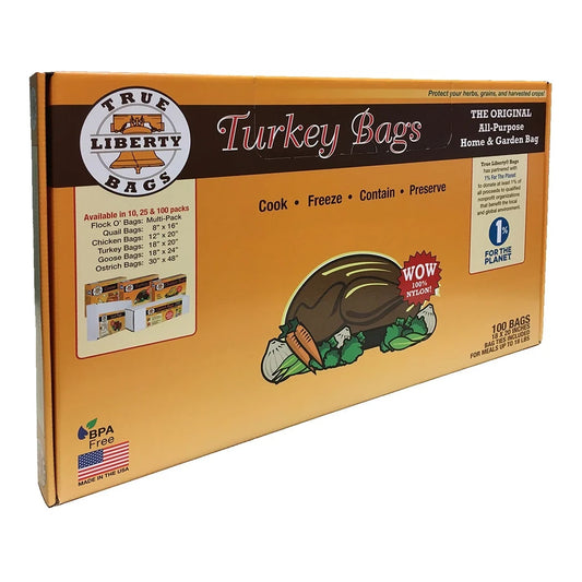 True Liberty 3 Gallon Turkey Bags 18 in x 20 in (100/pack) - 100 pack carton, 18 in x 20 in bags