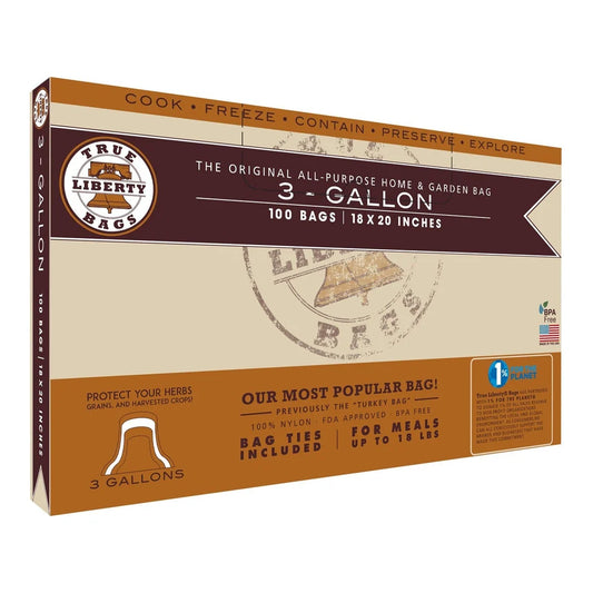True Liberty 3 Gallon Turkey Bags 18 in x 20 in (100/pack) - carton, reverse
