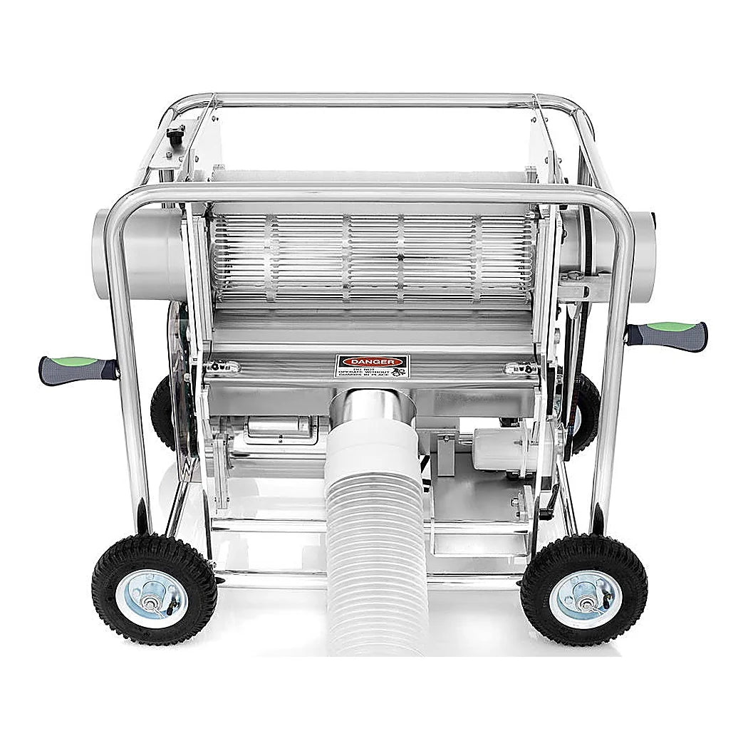 Twister T2 bud trimming machine, side view on rolling stand