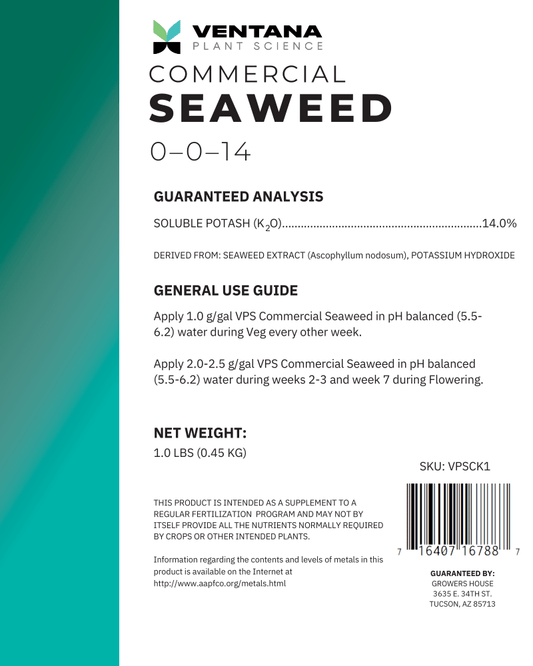 Ventana Plant Science Commercial Seaweed 1lb Label
