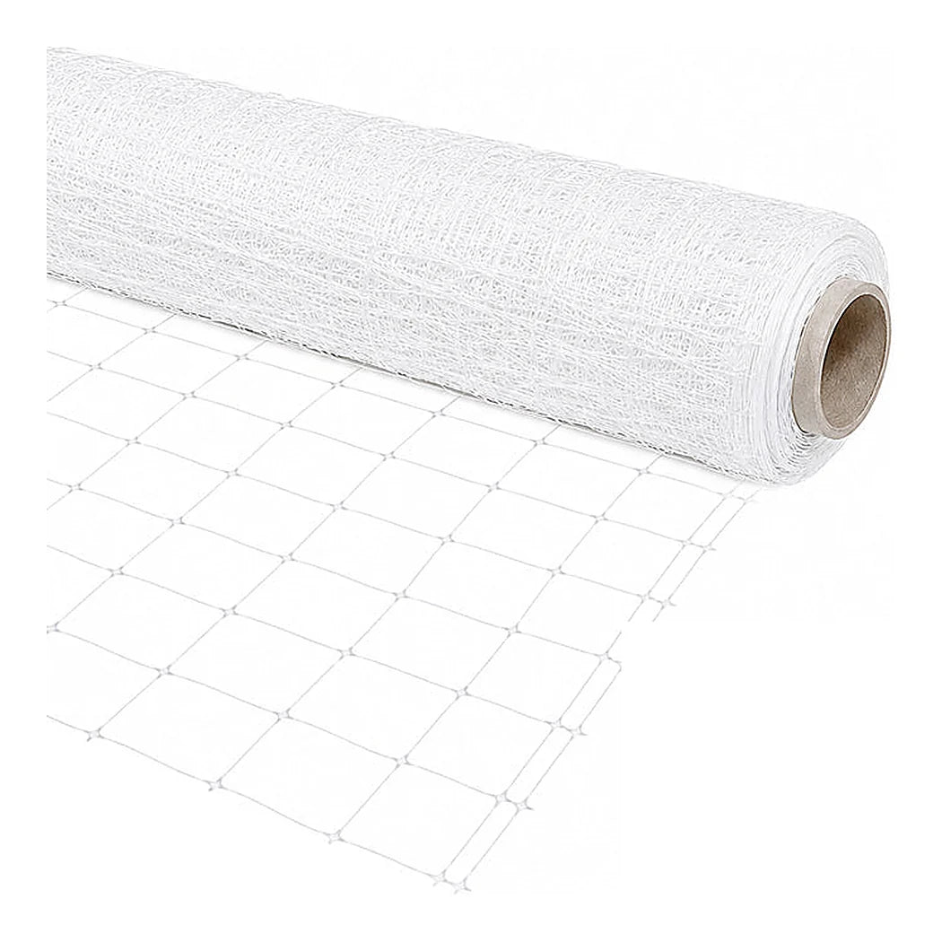 VineLine white plastic trellis netting roll with 4 inch squares