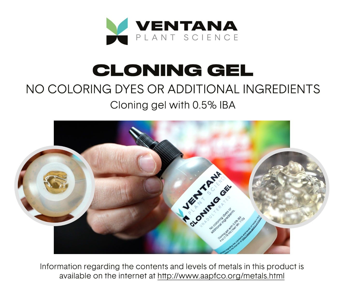 Ventana Plant Science Cloning Gel - 4 Oz (118 Ml) - Ingredients