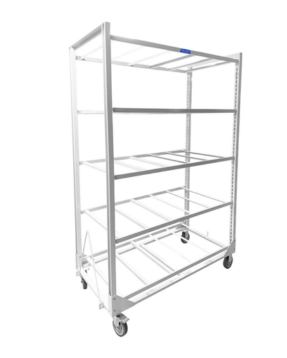 Wachsen Cloning Cart 4 Level Galvanized Steel Powder Coated White w/ (8) ABS spill trays (2/level) Main Image